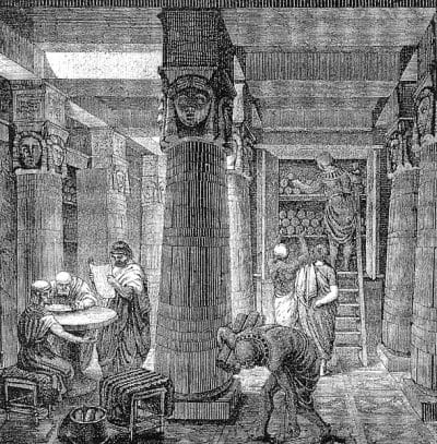 アレクサンドリア図書館の内部（想像図）