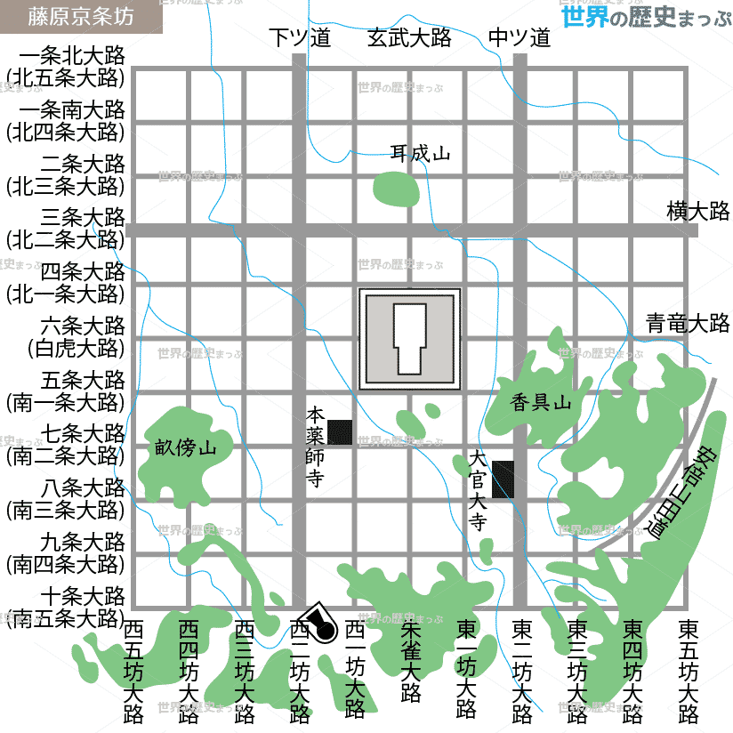 藤原京 藤原京条坊図