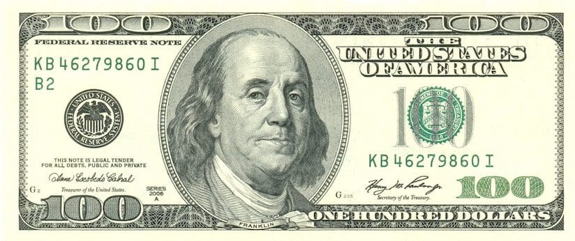 アメリカ合衆国100ドル紙幣のフランクリンの肖像画