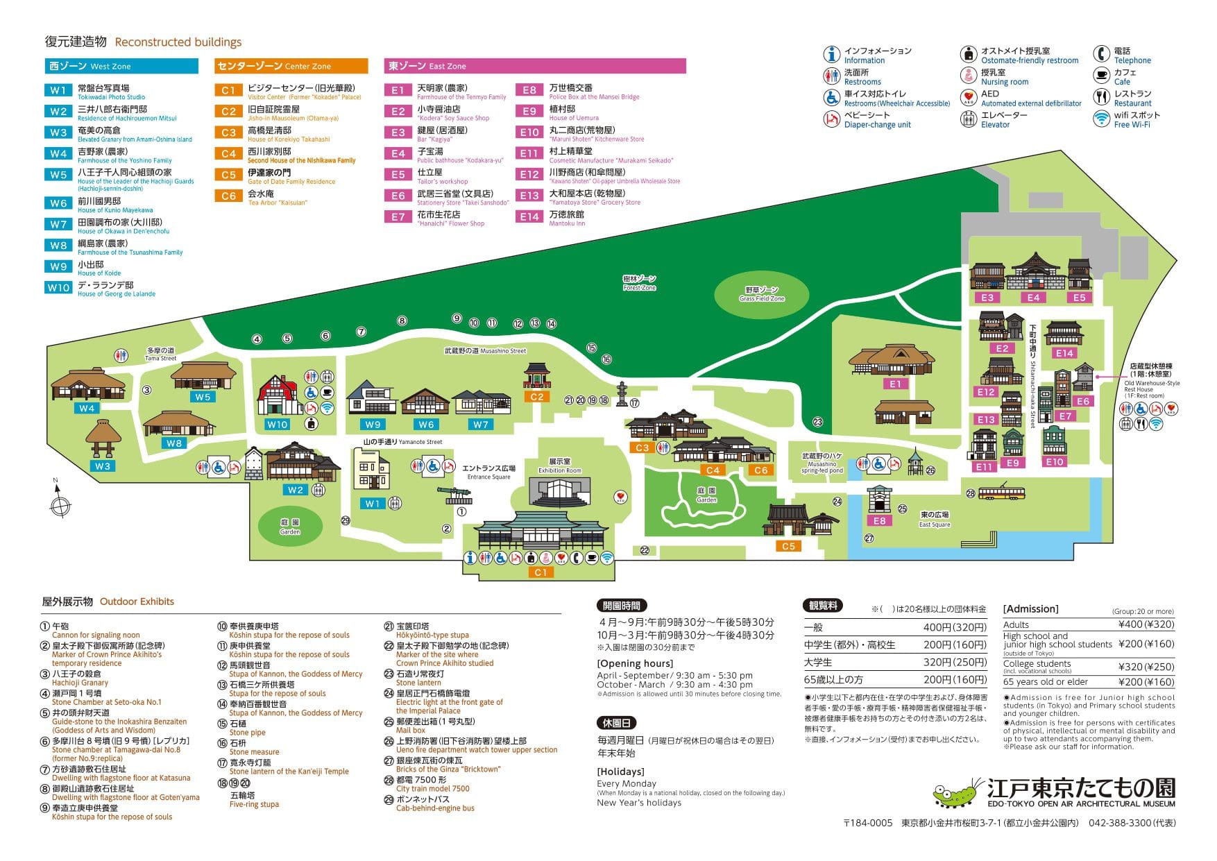 江戸東京たてもの園園内マップ